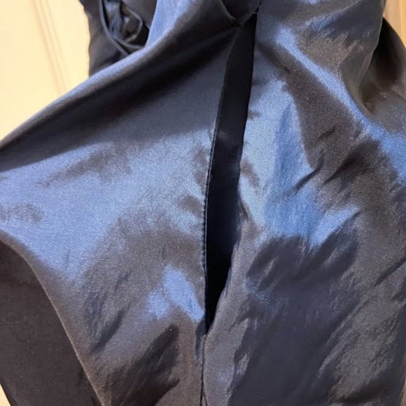 royal blue floral one shoulder short prom dress (SIZE SMALL) - Picture 6 of 6